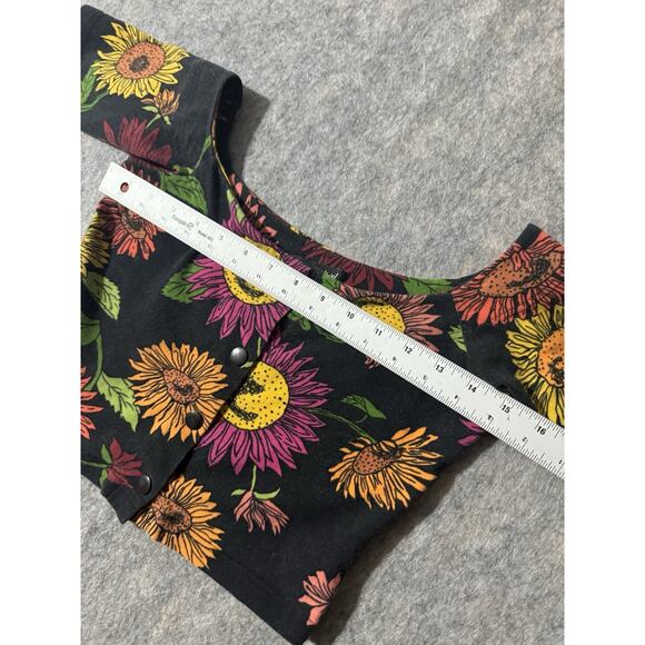 Vintage 90s Betsey Johnson Archive Crop Top all over print sunflower Design - Picture 3 of 5